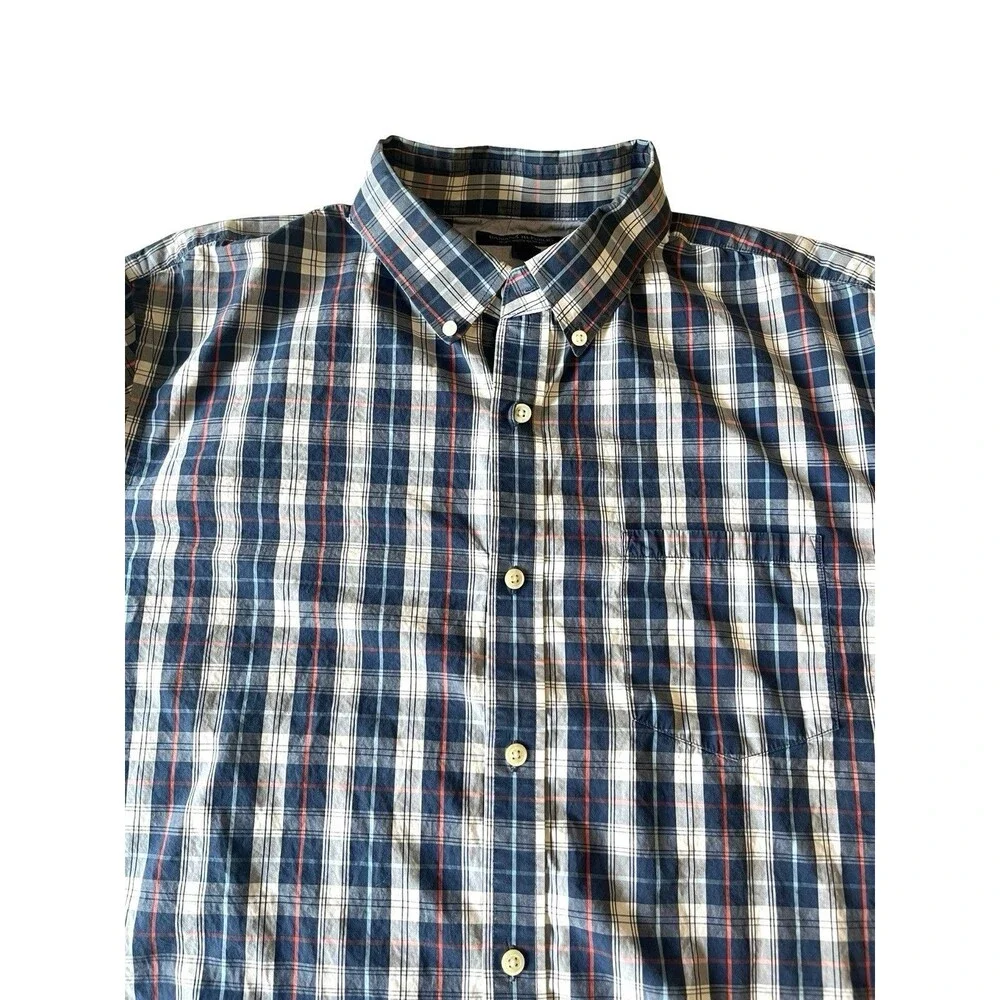 Banana Republic Mens XL Tailored Slim Fit Soft Wash Long Sleeve Plaid Shirt